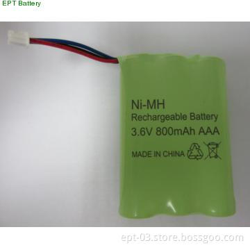 AAA 800mAh 3.6V NIMH battery pack for cordless phone/ walkie-talkie
